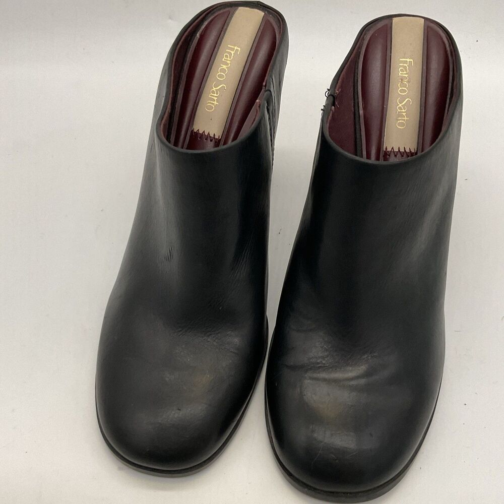 Franco Sarto Women’s Black Leather Ankle Bootie Zip Round Toe US 9.5 M - Picture 2 of 9